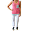 Color Block Patched Pocket Knit Tank Top