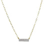 Pave Bar Delicate Paperclip Necklace