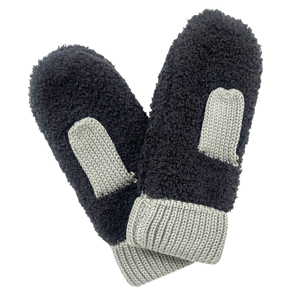 Color Block Sherpa Knit Mittens