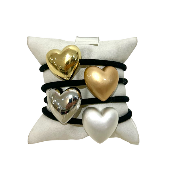 Elegant Heart Hair Ties