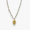 Hand Wired Delicate Hamsa Topaz And Gold Necklace