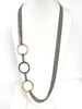 Long Gold & Silver Circle Chain Necklace