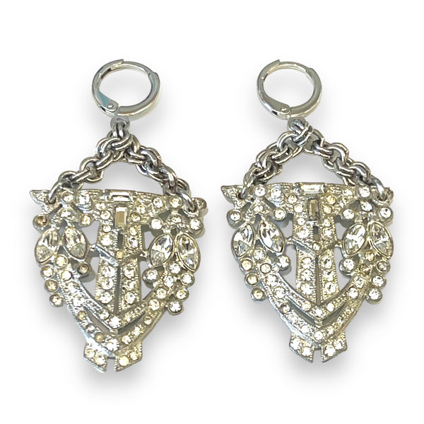 Vintage Rhinestone Buckle Earrings