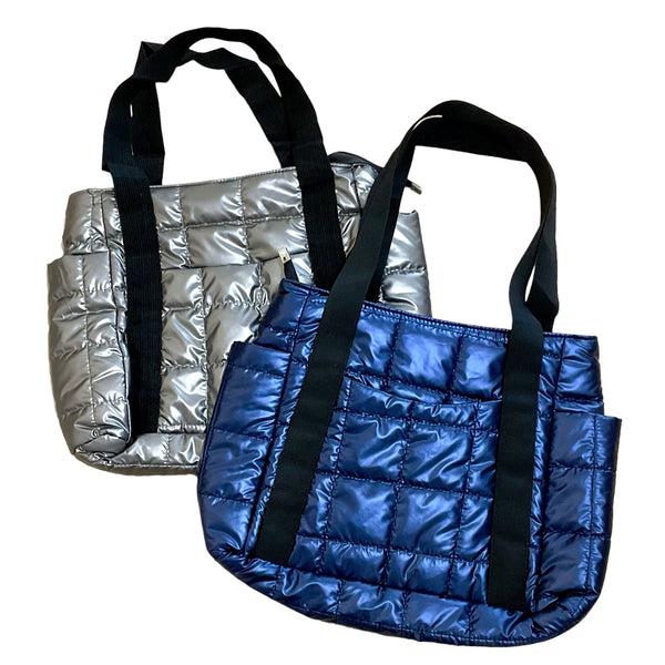 Nylon Quilted Shoulder Tote