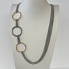 Long Gold & Silver Circle Chain Necklace