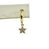 Gold CZ Star Charm Huggie