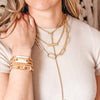 Matte Gold Pave Bar Necklace