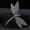 Silver CZ Dragonfly Pin