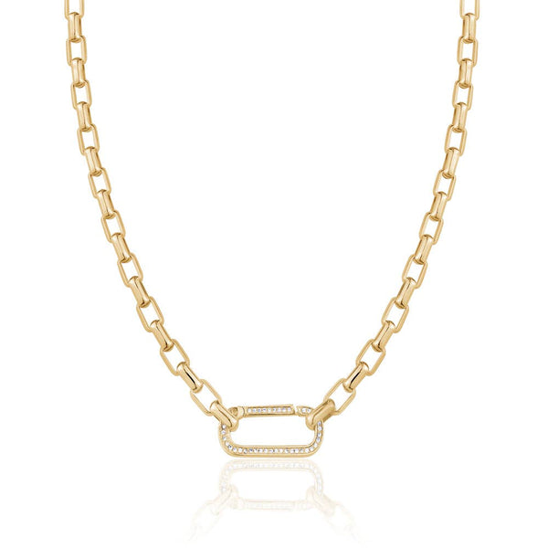 Box Chain Crystal Necklace