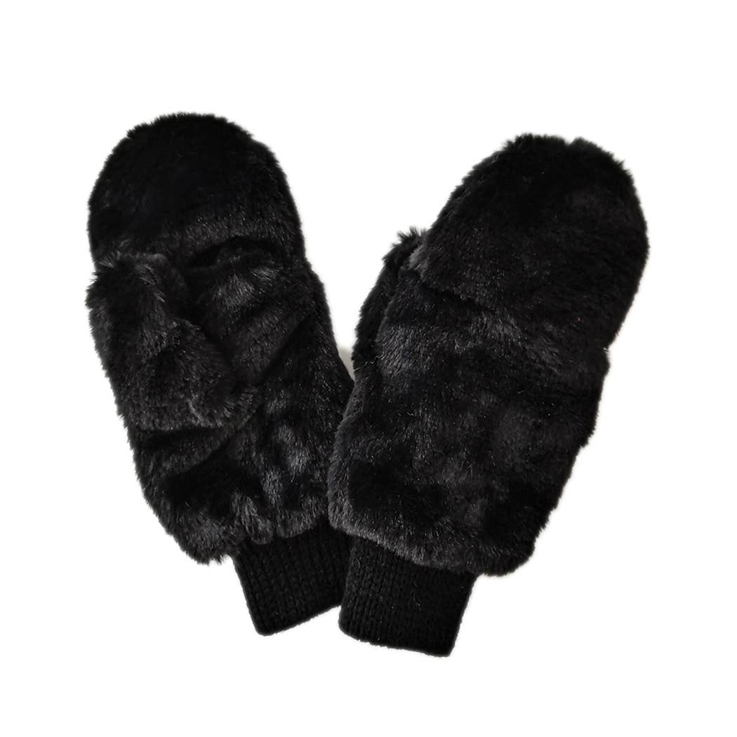 Faux Fur Flip-Top Mittens – Accessorize Me