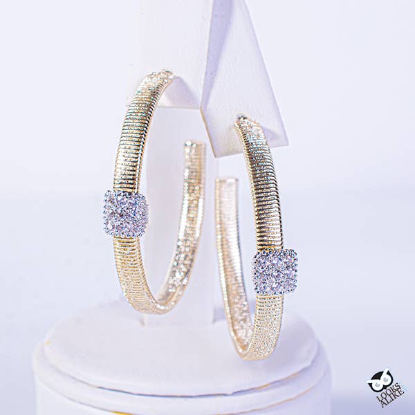 Contemporary Crystal Station Hoops