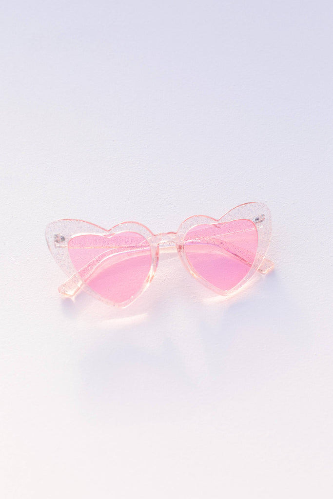 Space 46 Wholesale - Pink Party Glitter Heart Sunglasses