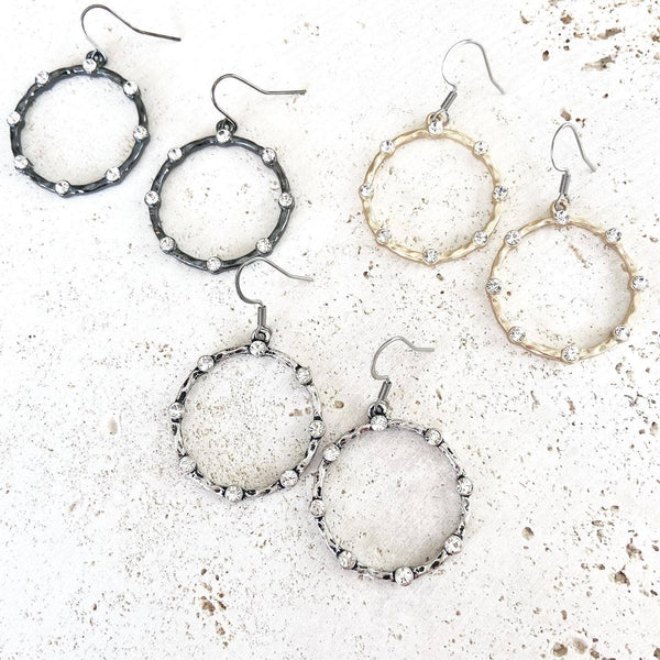 VB&CO Designs Handmade Jewelry - Crystal Earring edgy boutique hoop circle salon jewelry