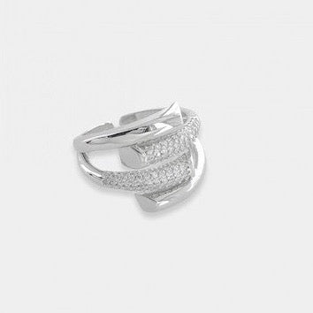 Double Lined Open Cz Ring