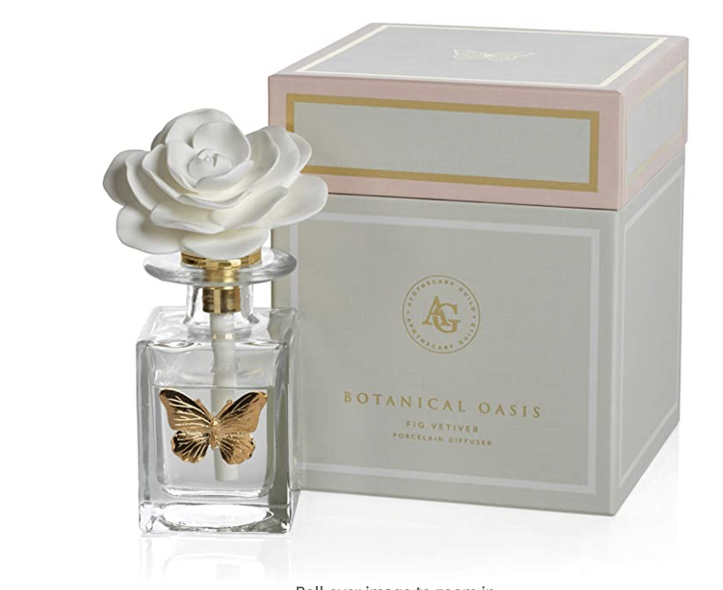 Botanical Oasis Fig Vetiver Porcelain Butterfly & Flower Diffuser