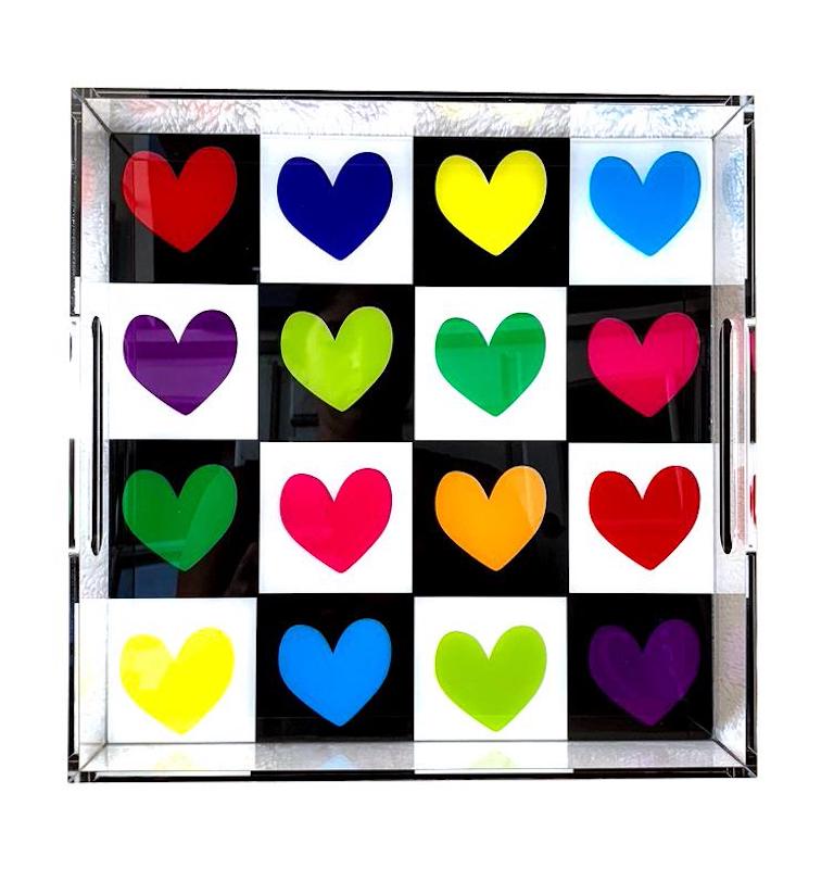 Colorful Acrylic Heart Trays