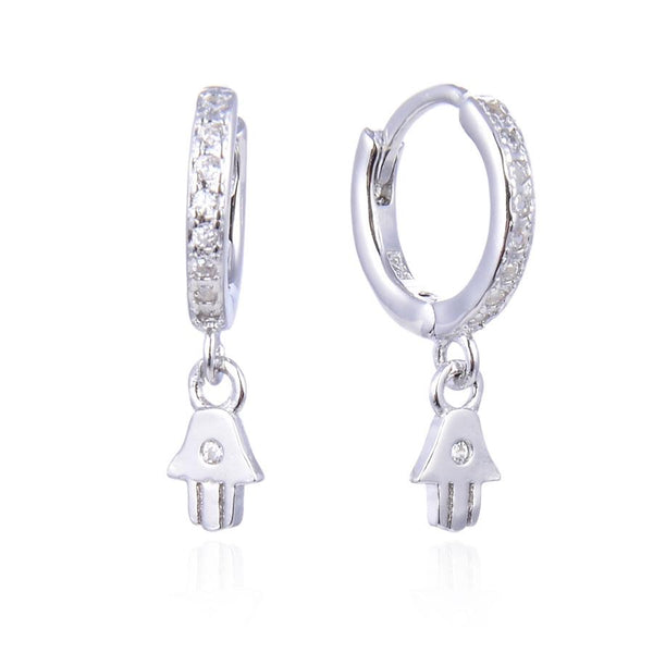 Mini Hamsa Hoop with CZ