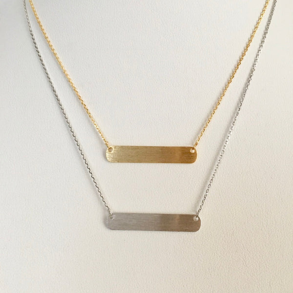 Brushed Bar Necklace