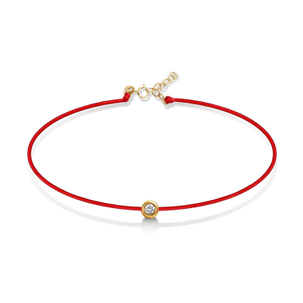 Red String of Fate Bezel Bracelet