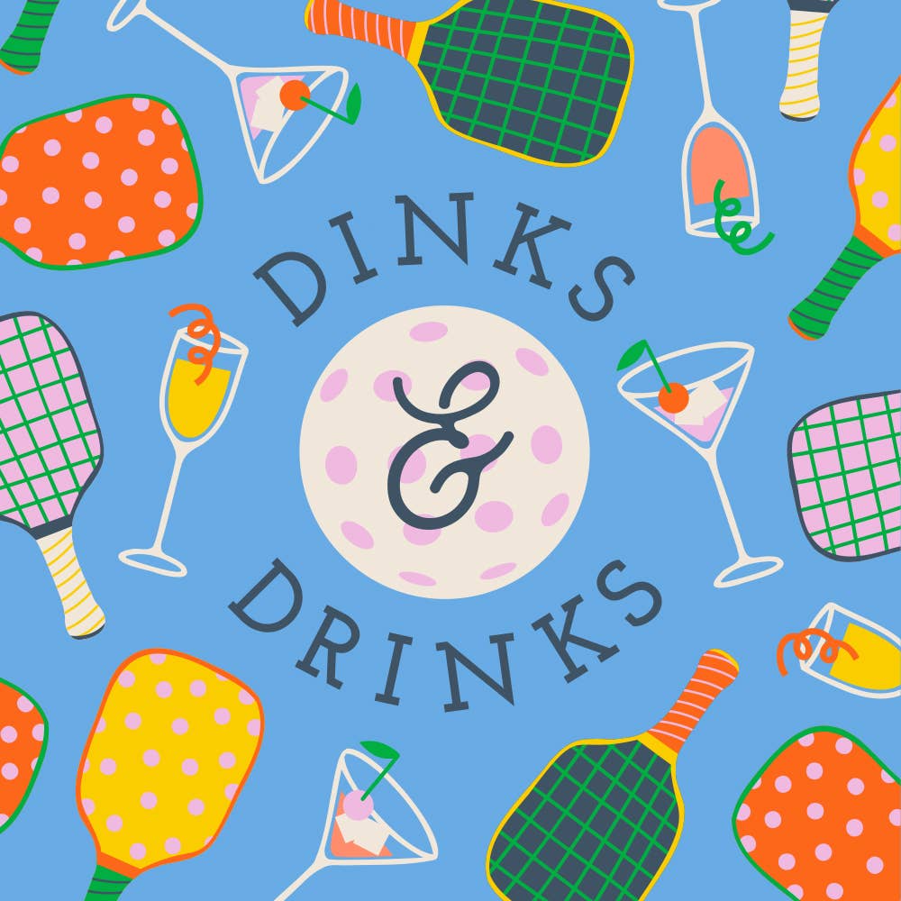 Funny Pickleball Cocktail Napkins -- Dinks and Drinks