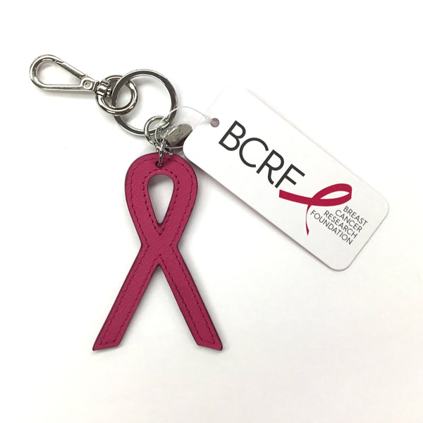 Leather Breast Cancer Logo Key Chain