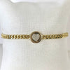 Sterling Or Gold Filled Pave Heart Disc Chain Bracelet