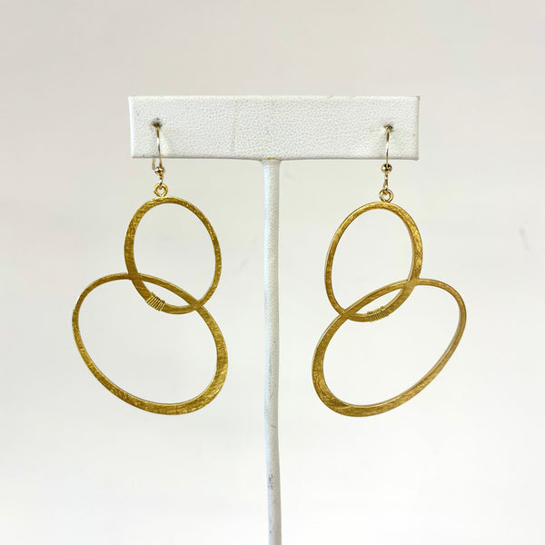 Floating Goldtone Intersecting Circles