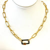 Paperclip Link Necklace with Square Caribiner