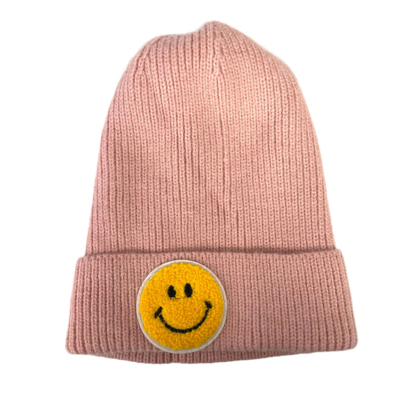 Smiley Patch Knit Hat