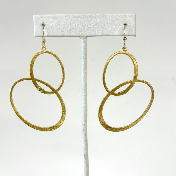 Floating Goldtone Intersecting Circles