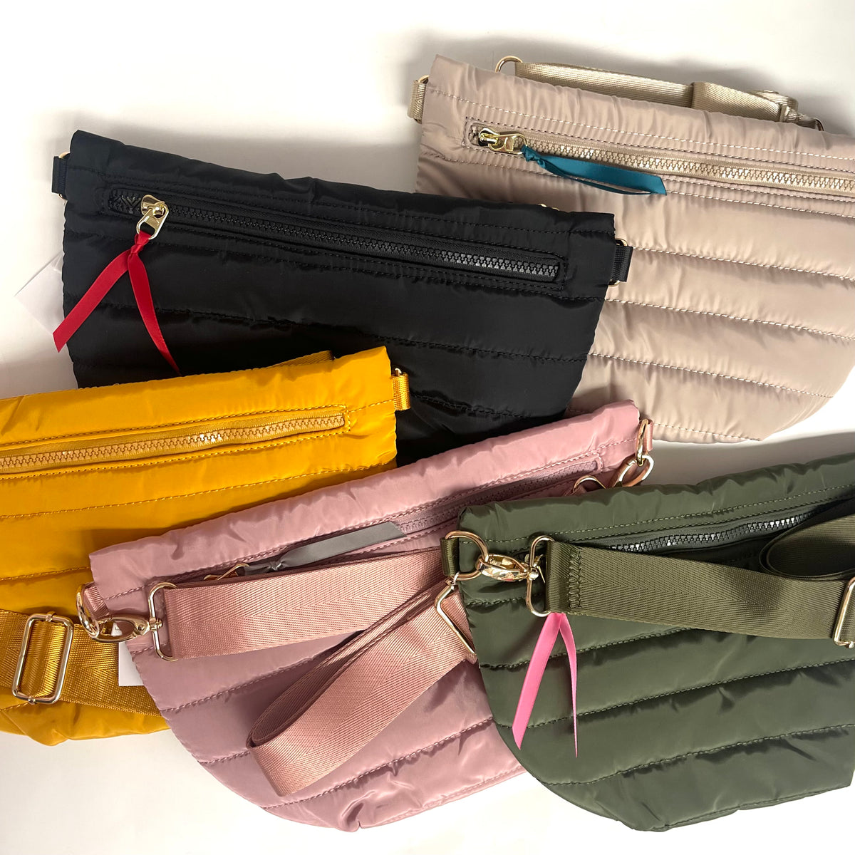 Pretty Simple Jolie Puffer Belt Bag in Olive