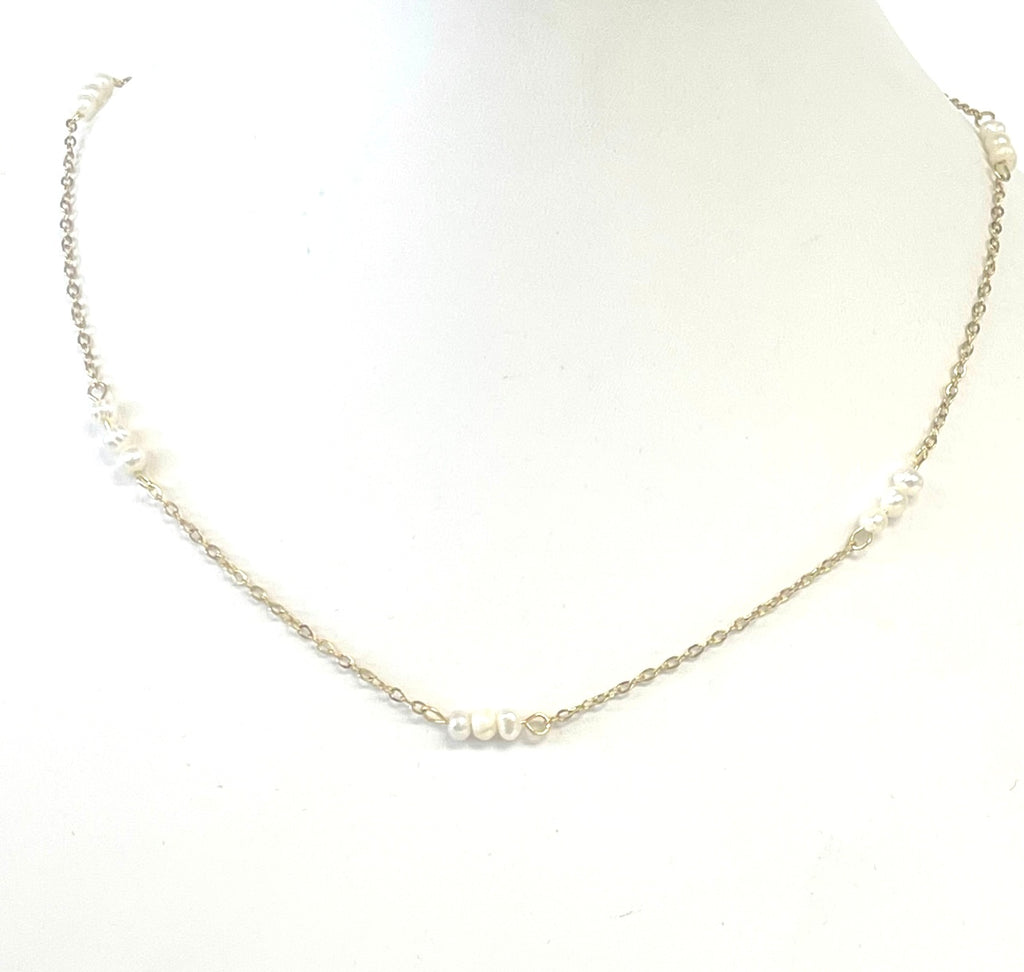 Precious Pearl Gold Beaded Necklace