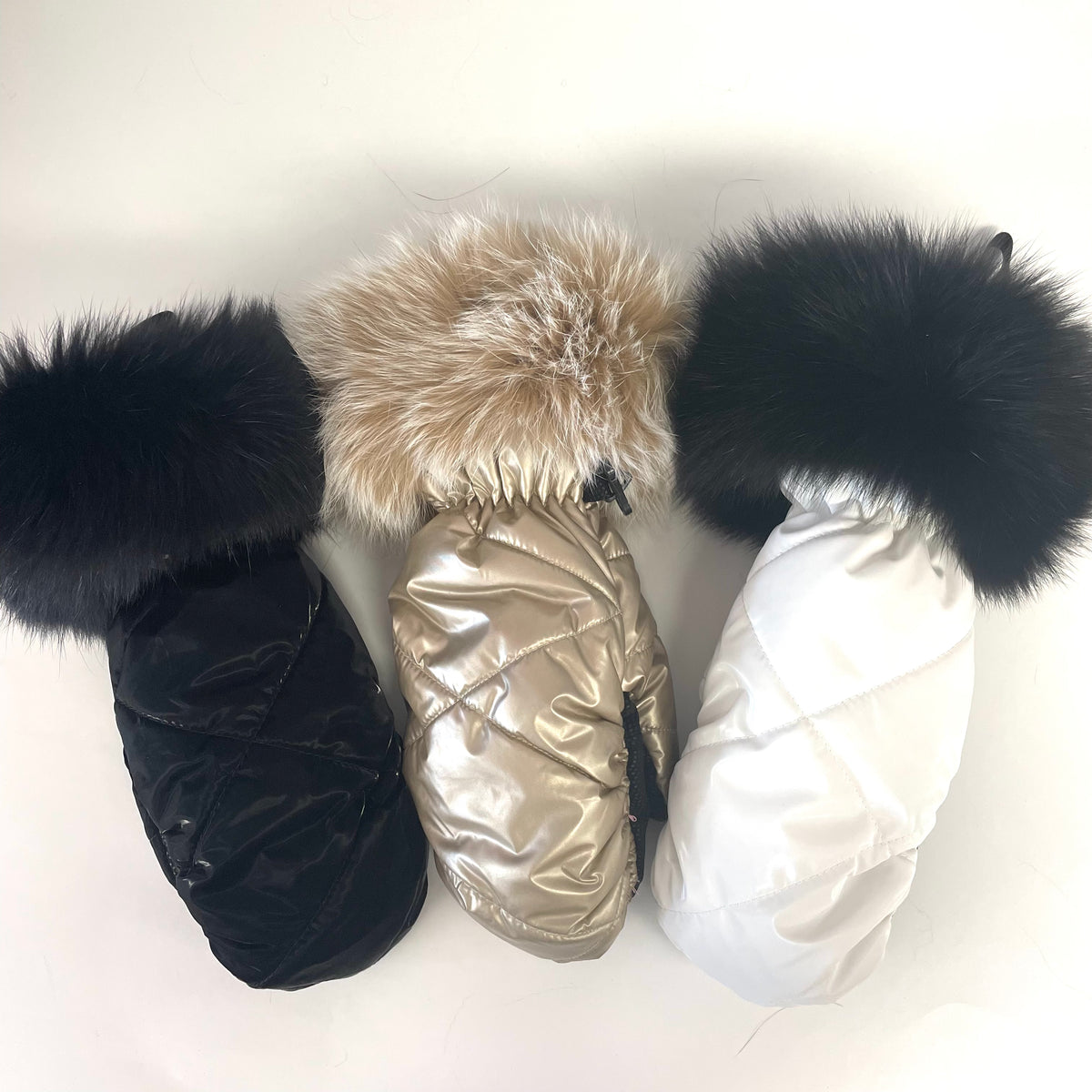 Puffer Mittens with Finn Fur Cuff