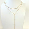 Gold And Pearl Double Strand Y Necklace