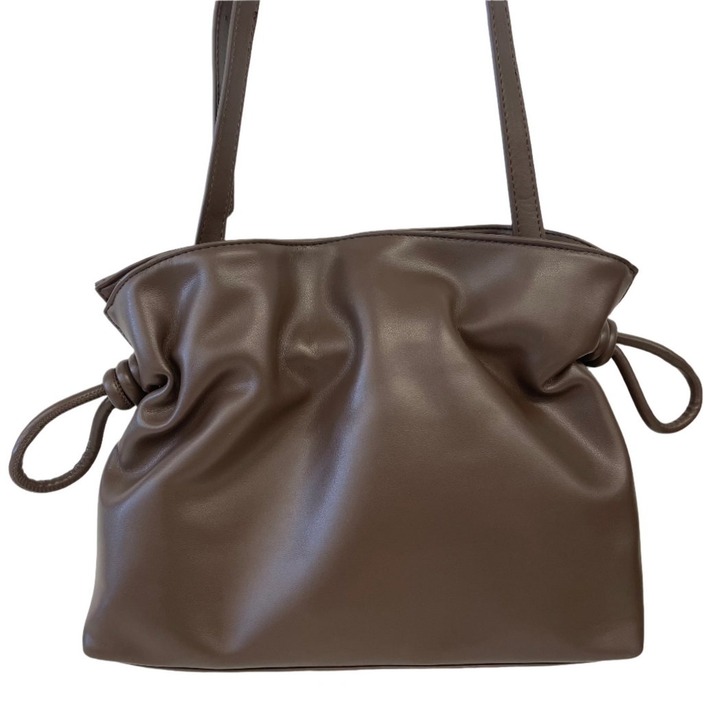 Gathered Soft Vegan Leather Handbag