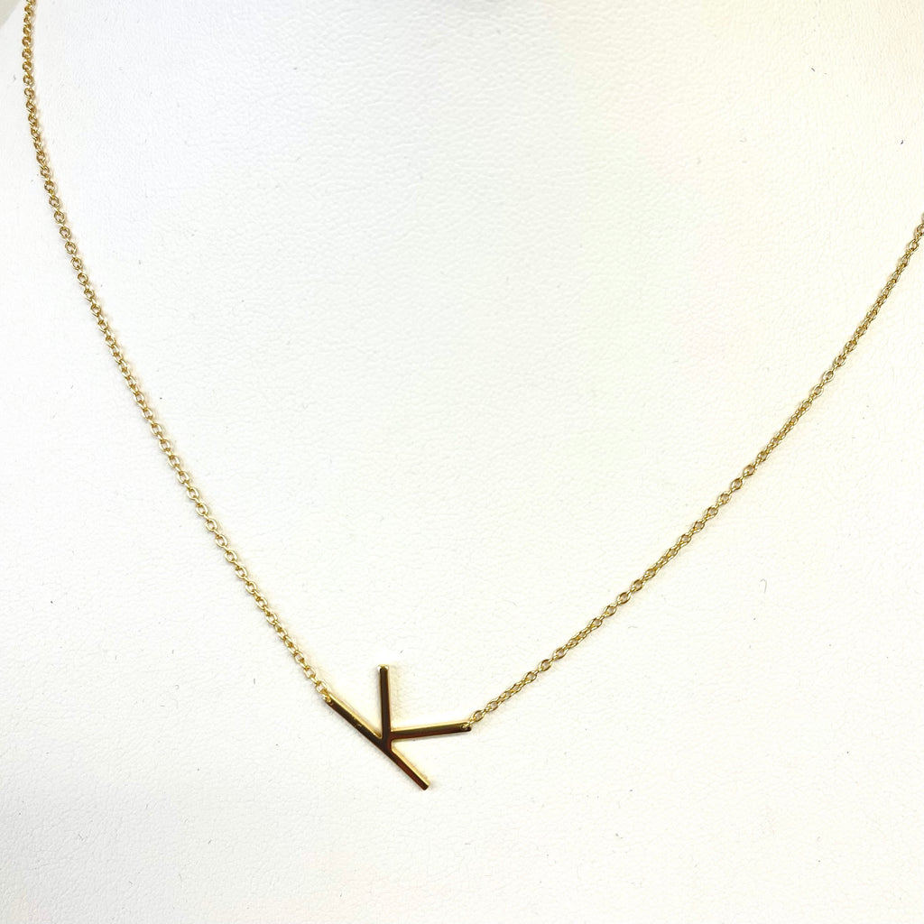 Sideways Sterling Initial Necklaces