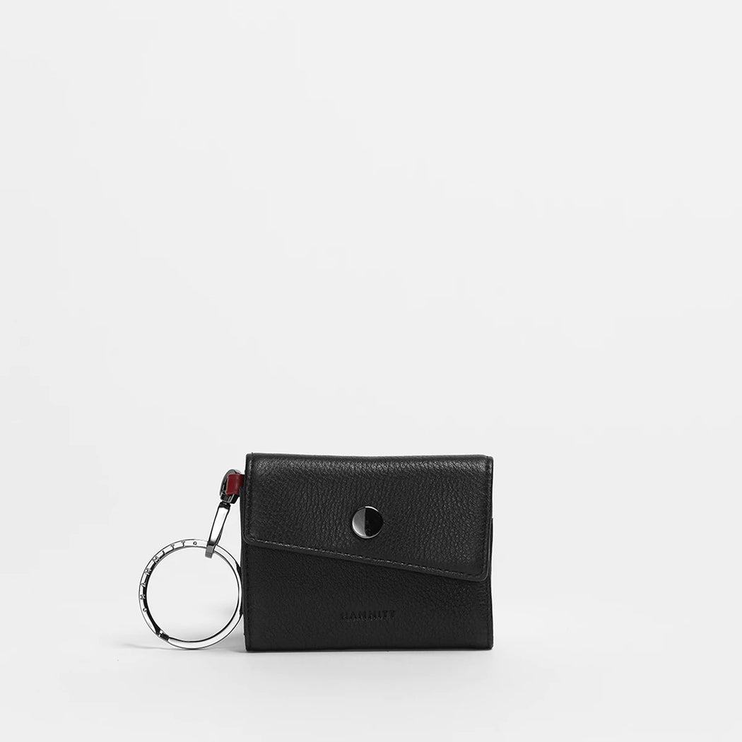 Rivet Leather Card Holder Black